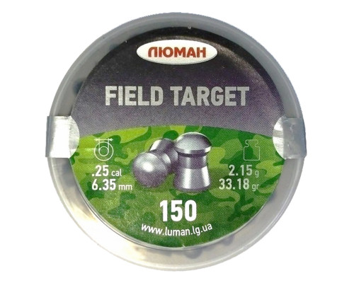 Пули Люман Field Target 6,35 мм., 2,15 грамм, 150 штук
