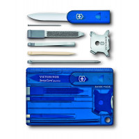 Швейцарская карточка Victorinox SwissCard Quattro, 13 функций, корпус из синего полупрозрачного пластика