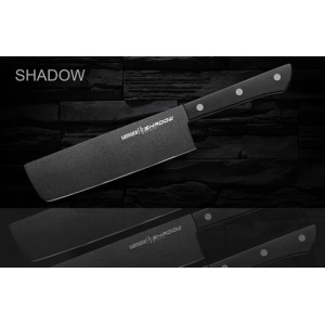 Samura Нож кухонный SH-0043/A Shadow накири с покрытием Black-coating 170 мм, AUS-8, ABS пластик